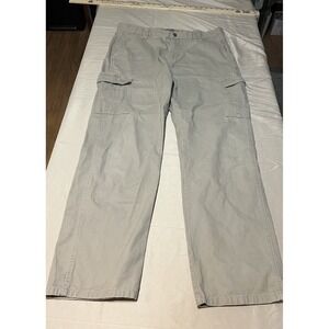 Wrangler Authentics Men's Cargo Pants Light Gray 36x34 Cotton